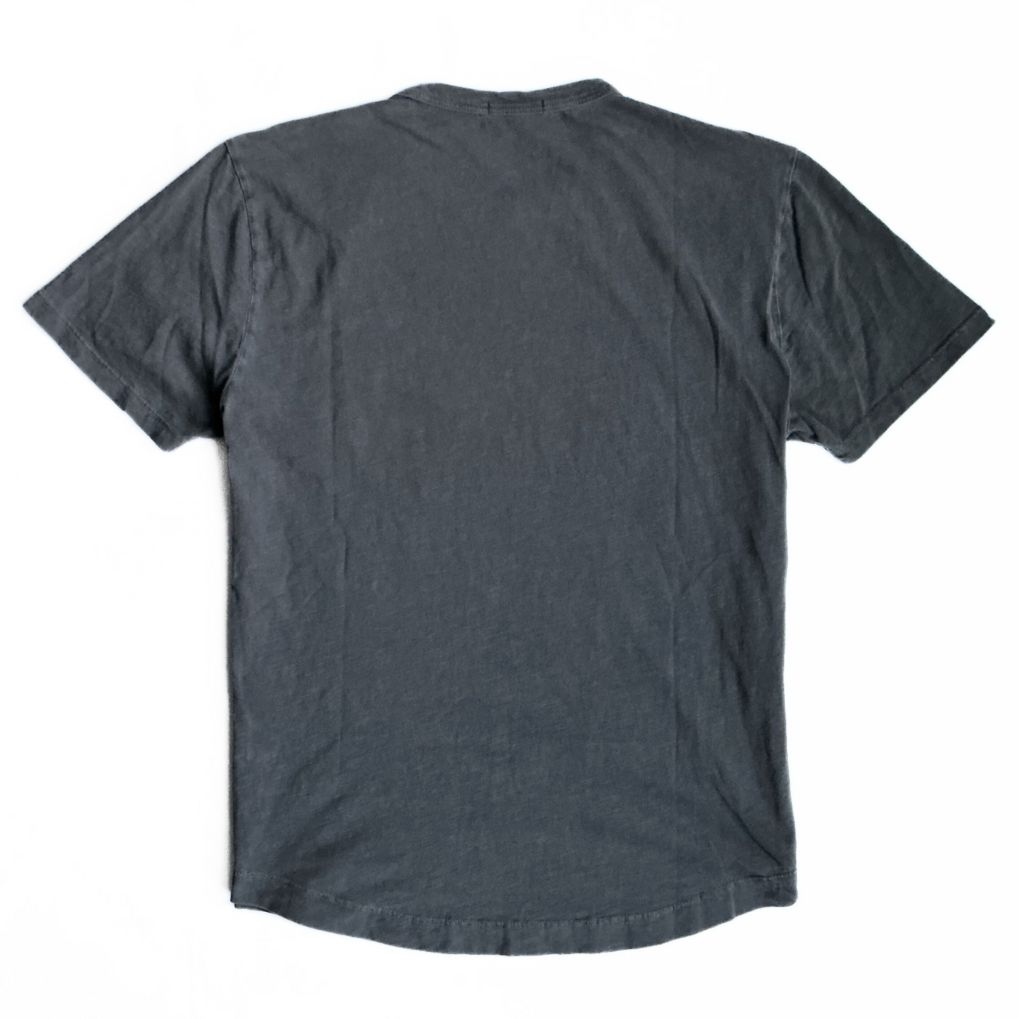 Buck Mason Curved Hem T-Shirt in Washed Grey