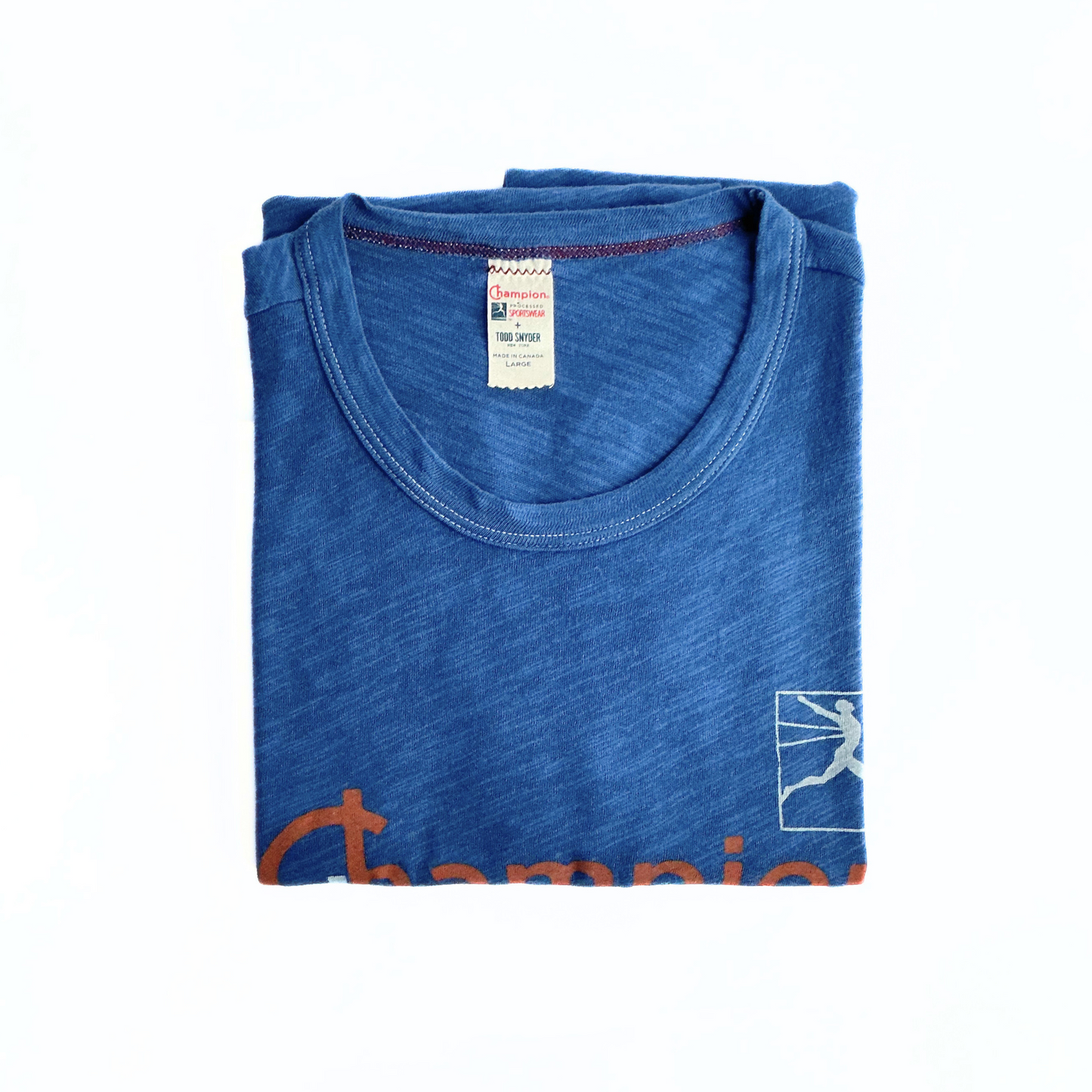 Rare Vintage Champion Todd Snyder Graphic T Shirt Blue