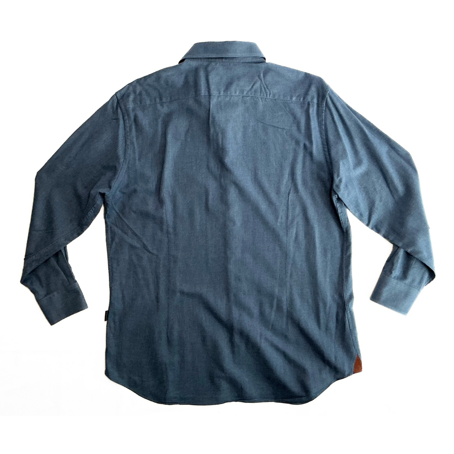 Corneliani Twill Button Shirt in Aqua Blue