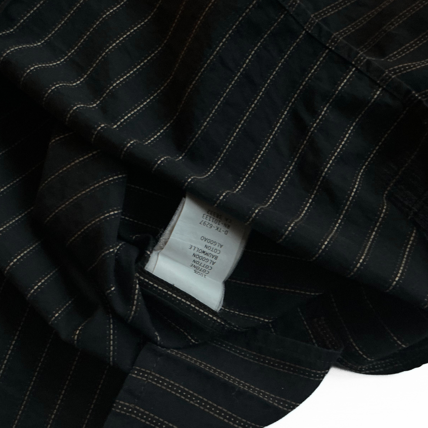 Ermenegildo Zegna Striped Button Shirt in Black / Bronze Red