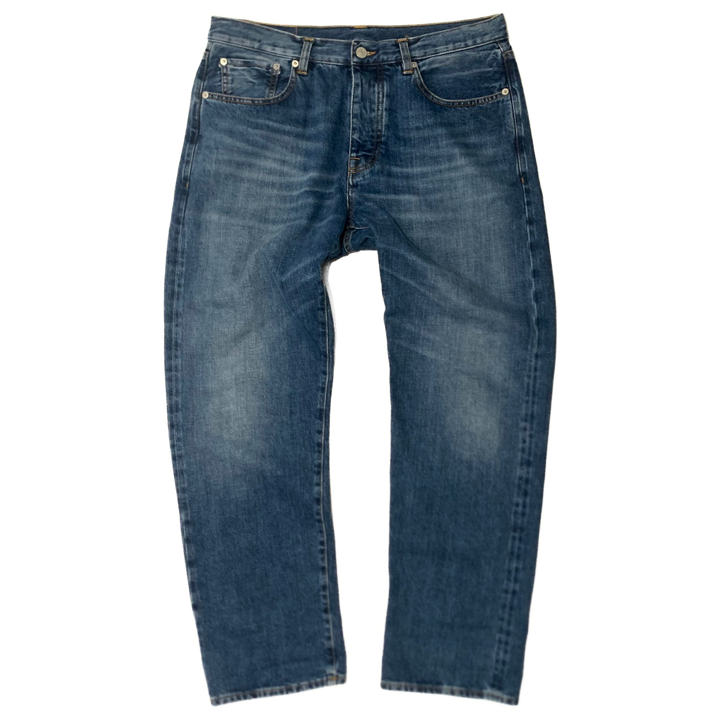 Fortela Japanese Selvedge Denim Jeans in Medium Wash Blue