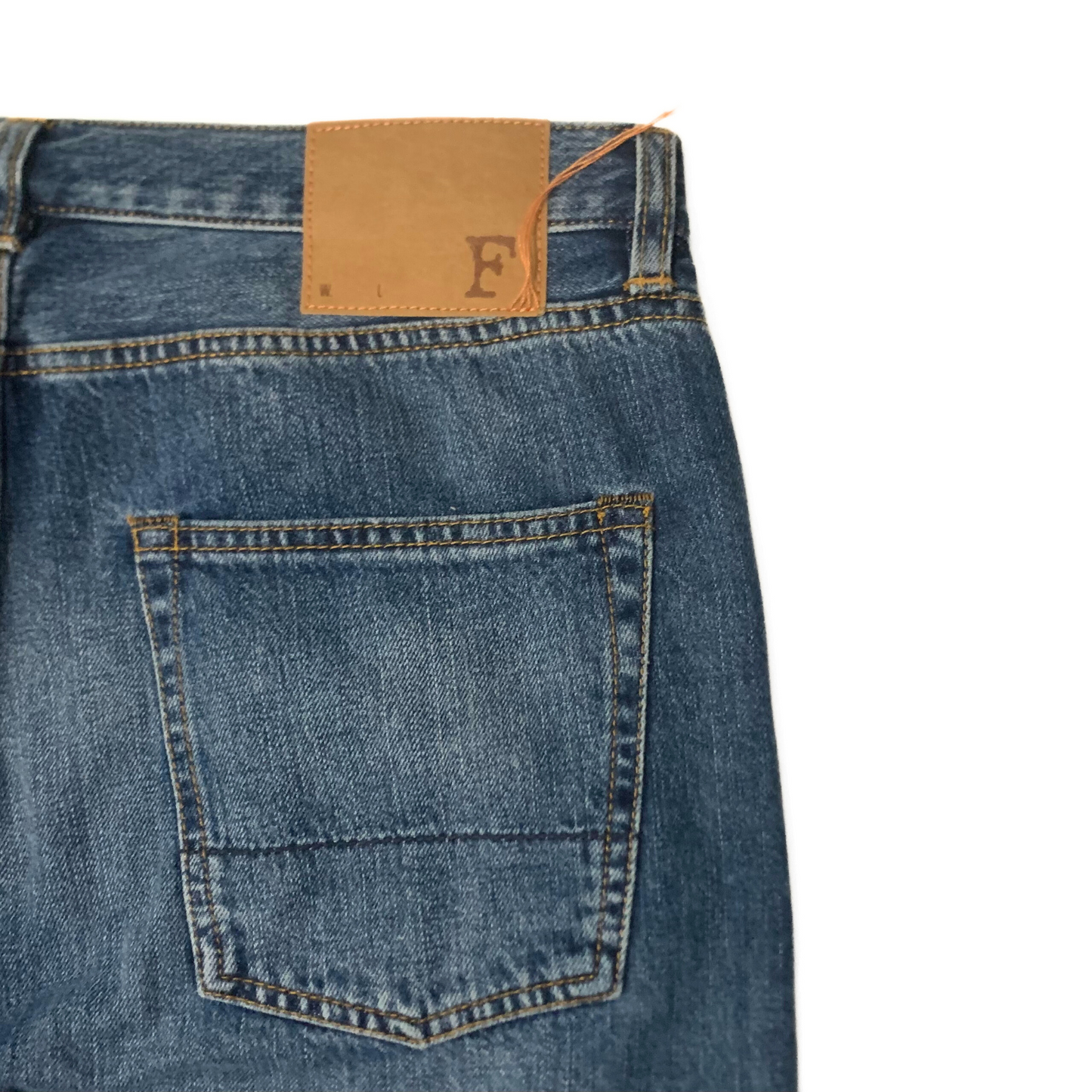 Fortela Japanese Selvedge Denim Jeans in Medium Wash Blue