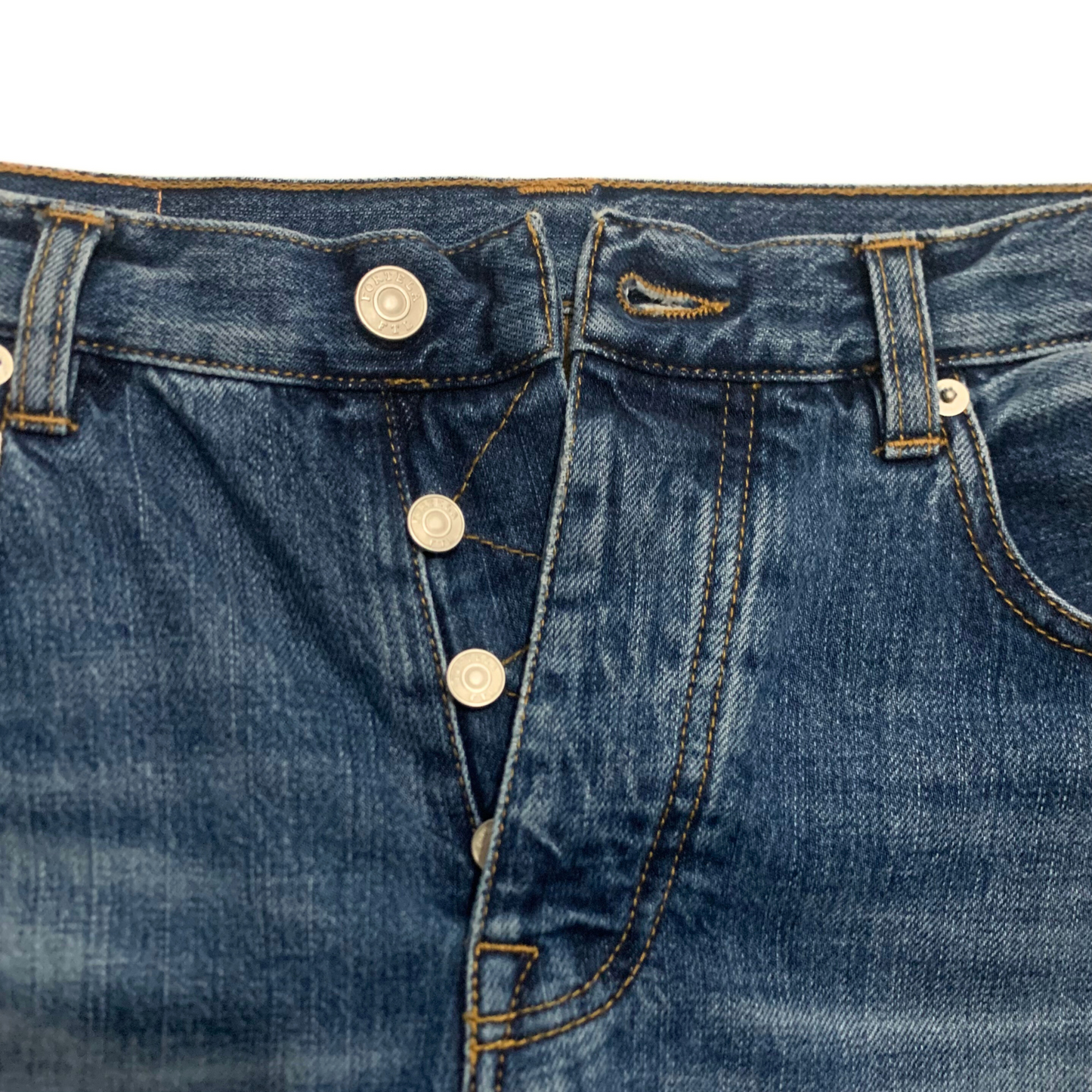 Fortela Japanese Selvedge Denim Jeans in Medium Wash Blue