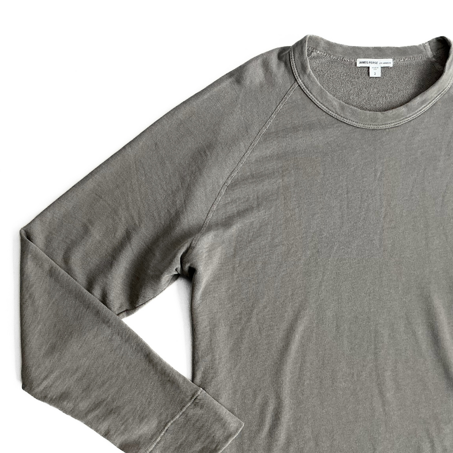 James Perse Terry Cloth Sweatshirt in Driftwood Grey