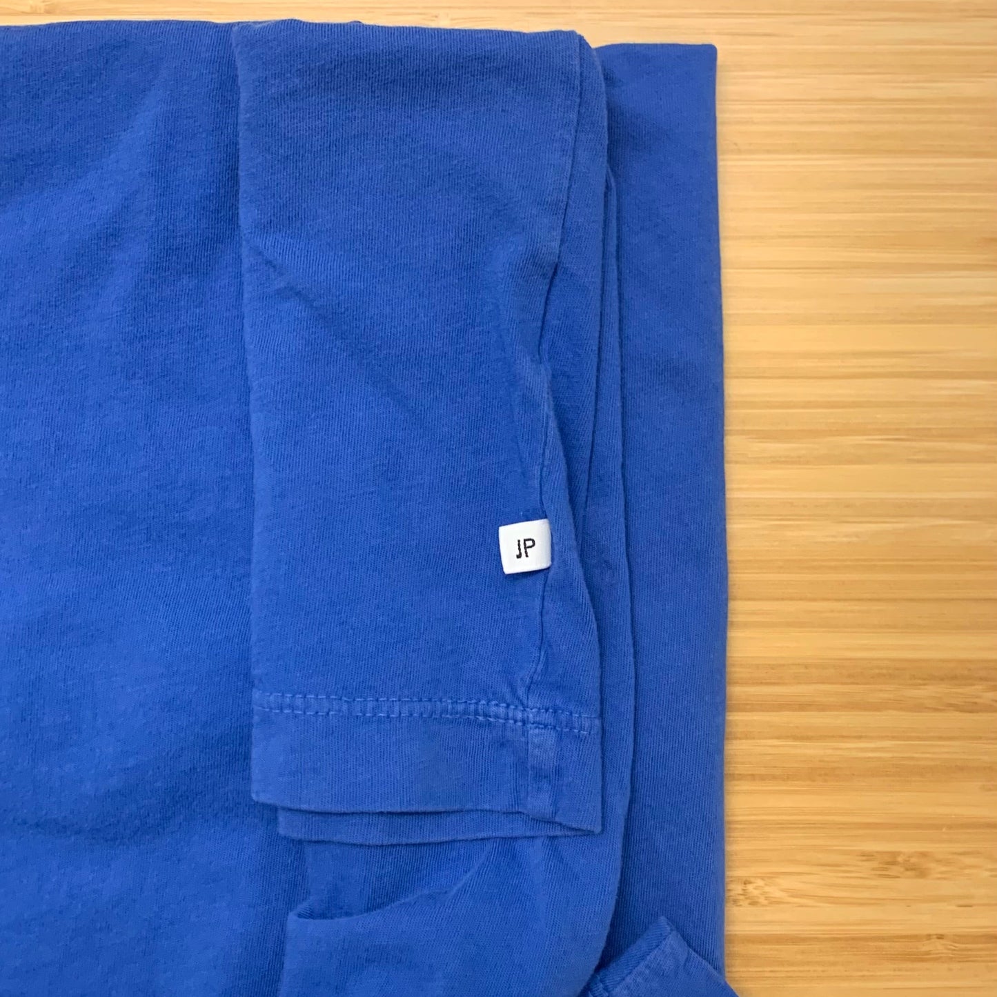 James Perse Round Neck T Shirt Royal/Cobalt Blue Tag Detail