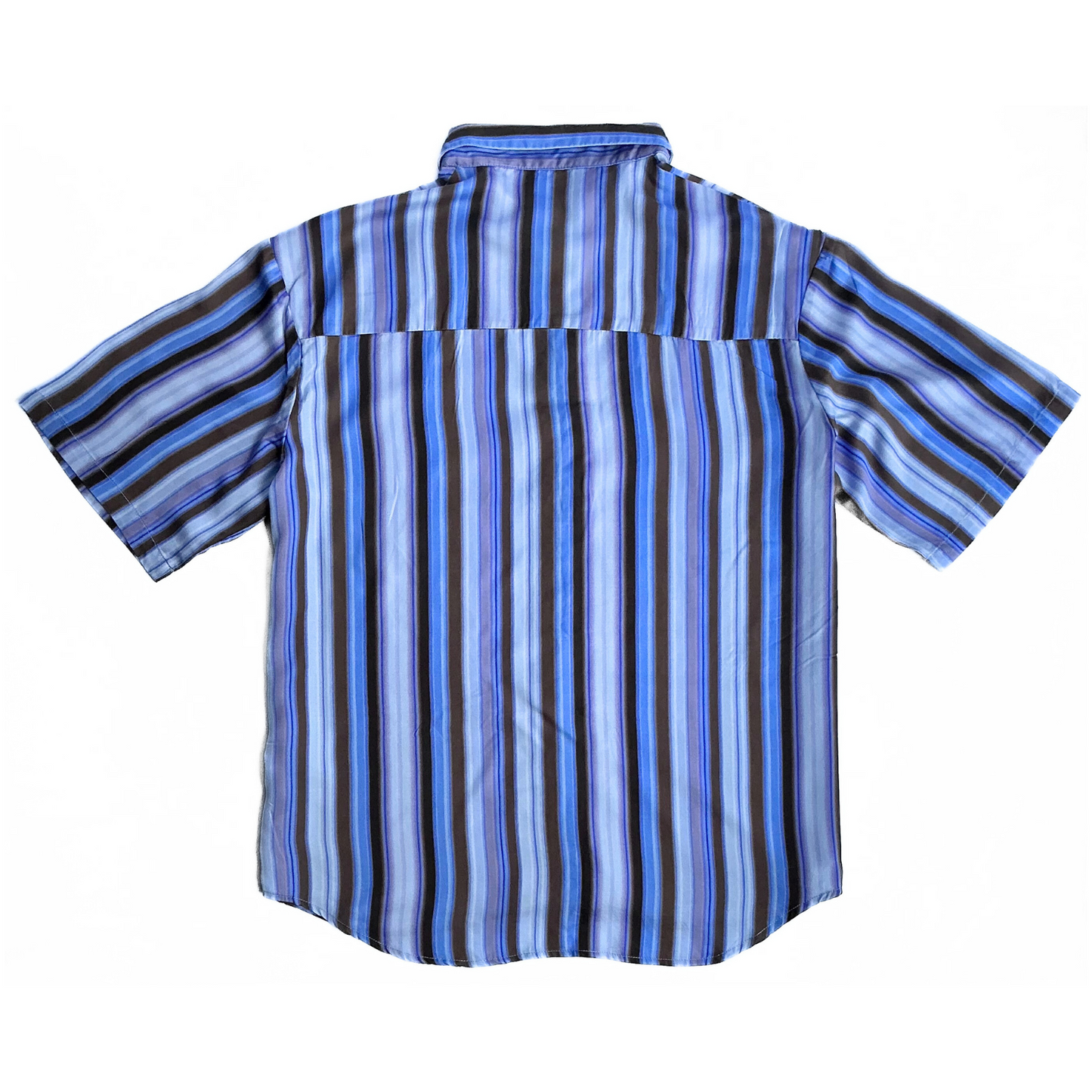 One Mile Short Sleeve Striped Shirt in Purple Blue Brown