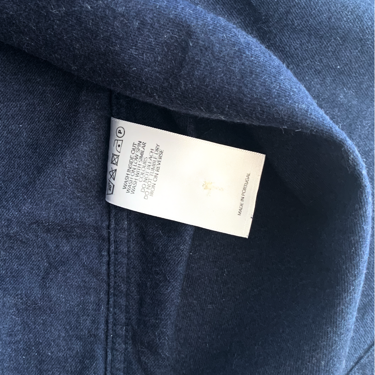 SIRPLUS London Navy Cotton Cashmere Grandad Shirt