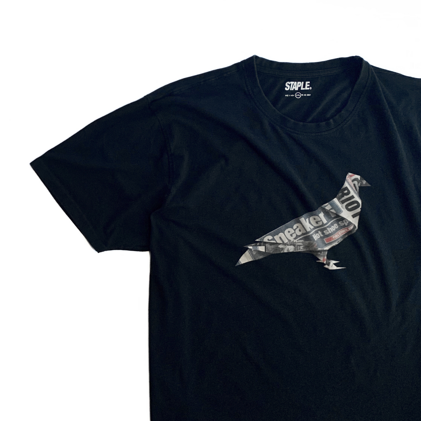 Staple Pigeon Newspaper T-Shirt in Black