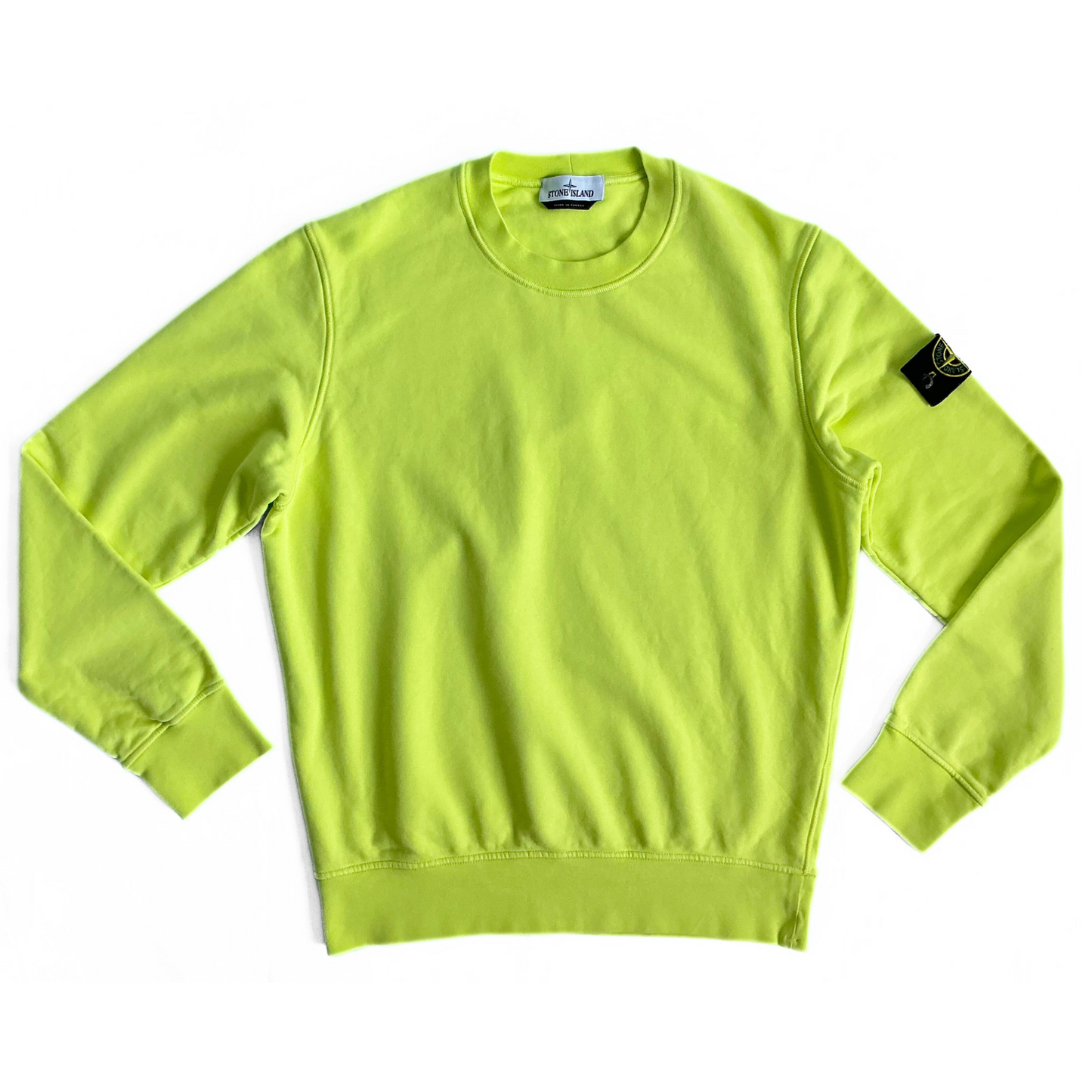 Stone Island Logo-Appliquéd Sweatshirt in Neon Yellow
