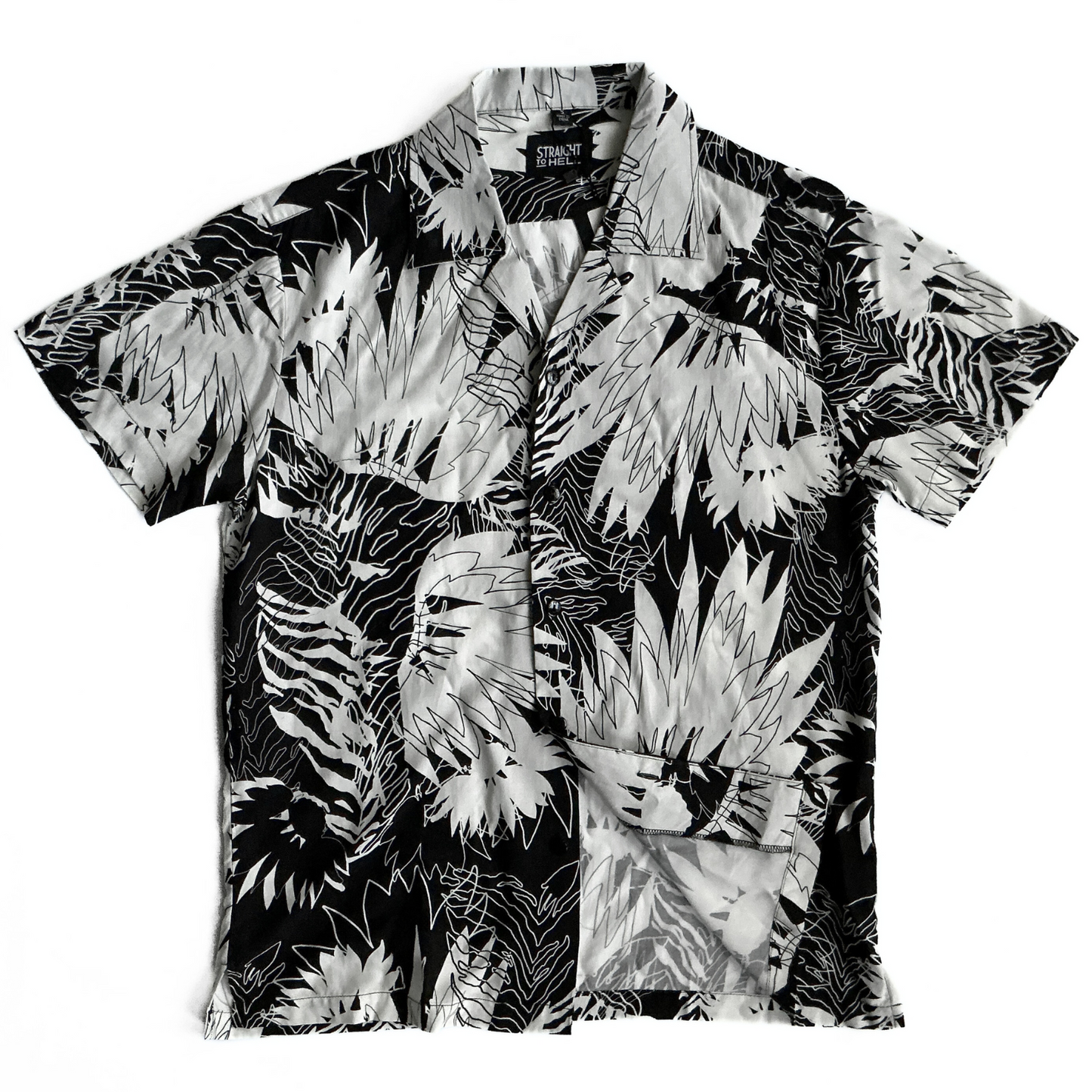 Straight to Hell Jungle Rock Shirt in Black / White