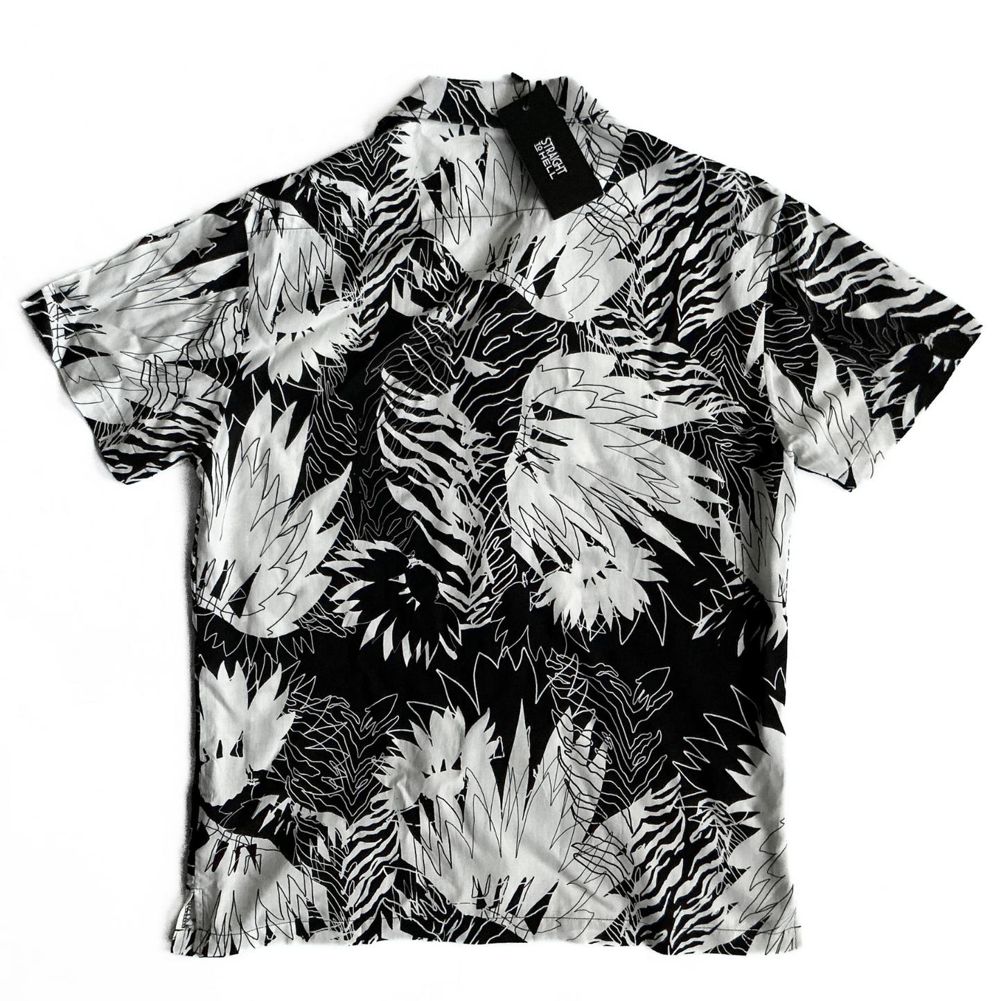 Straight to Hell Jungle Rock Shirt in Black / White