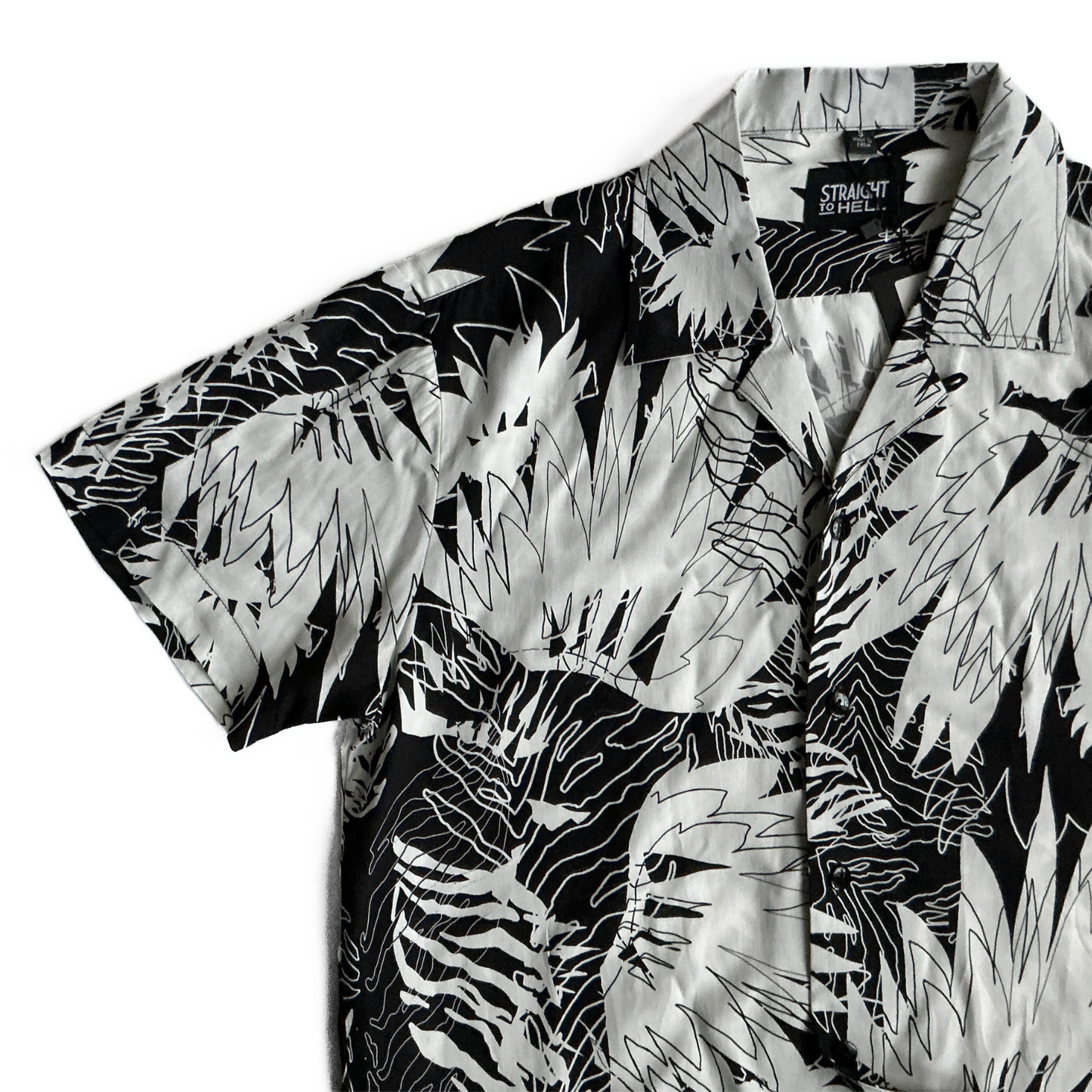 Straight to Hell Jungle Rock Shirt in Black / White