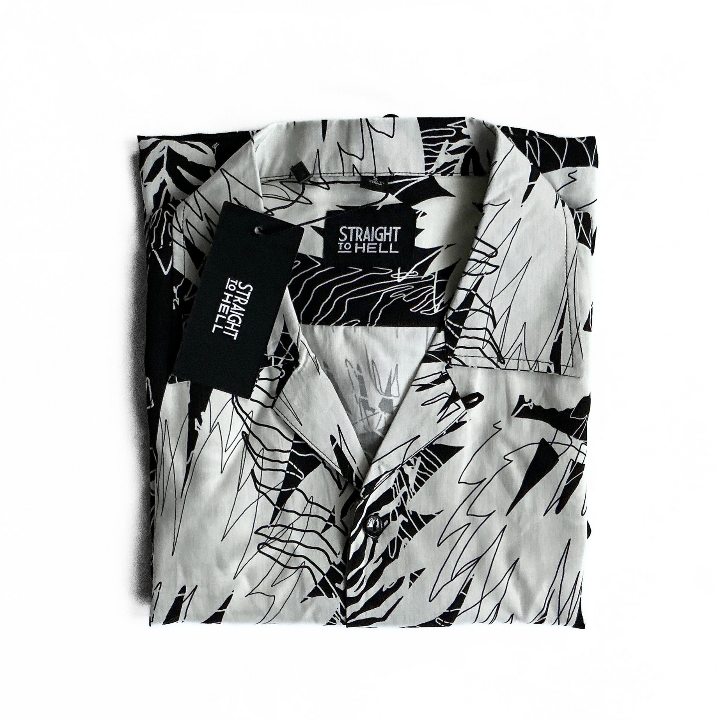 Straight to Hell Jungle Rock Shirt in Black / White