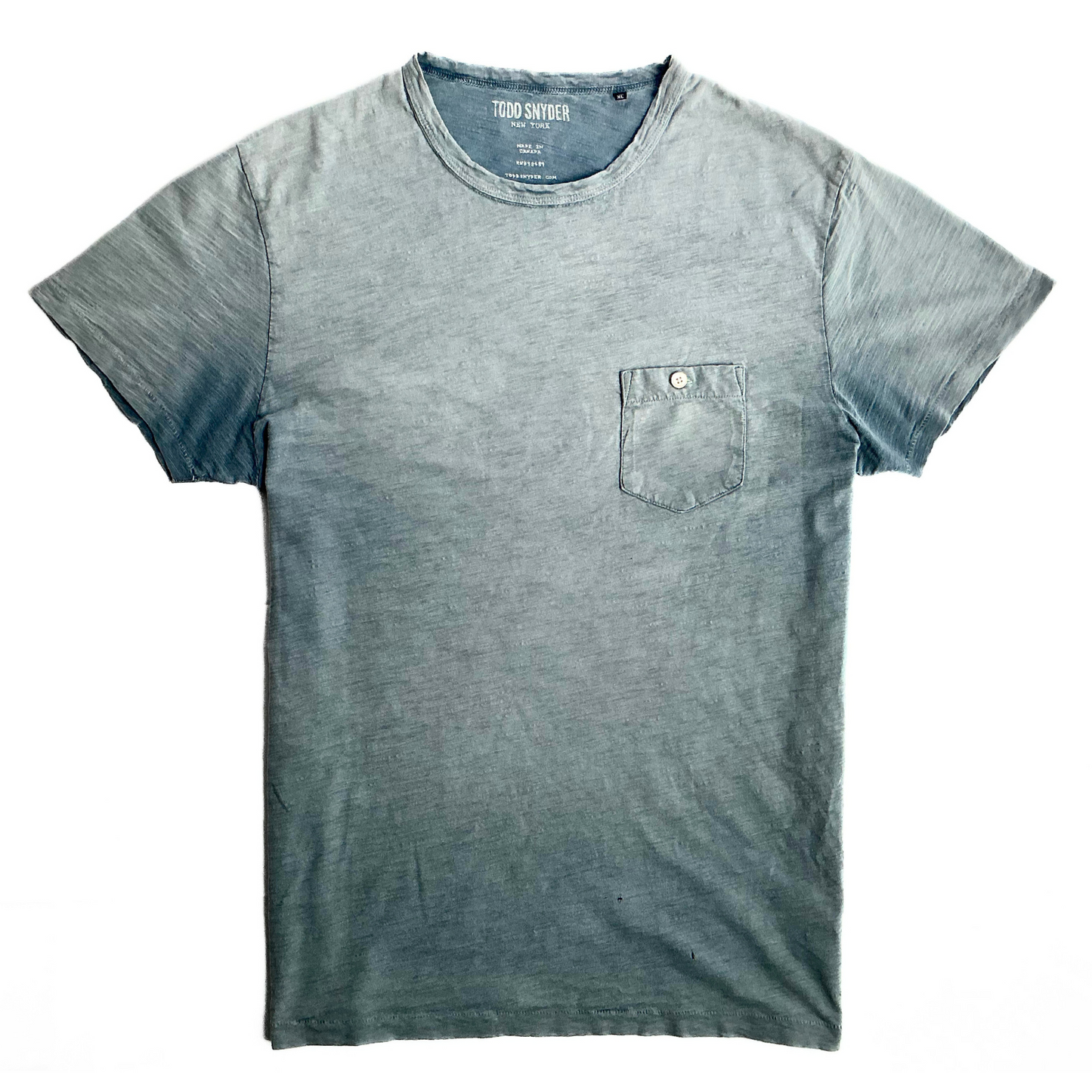 Todd Snyder Distressed Pocket T-Shirt in Malibu Blue