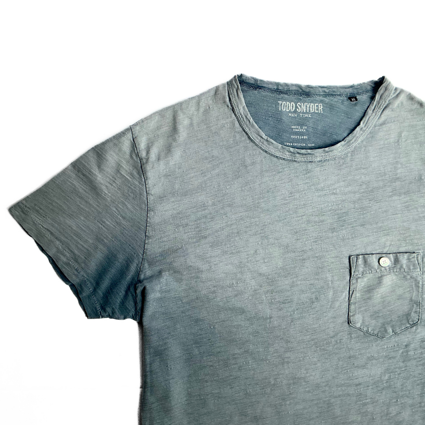 Todd Snyder Distressed Pocket T-Shirt in Malibu Blue