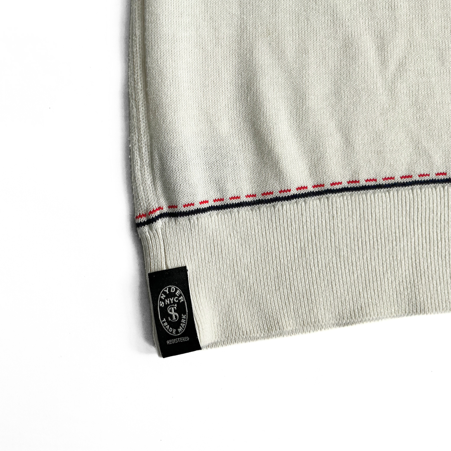 Todd Snyder Knitted Polo Shirt in White / Blue / Red