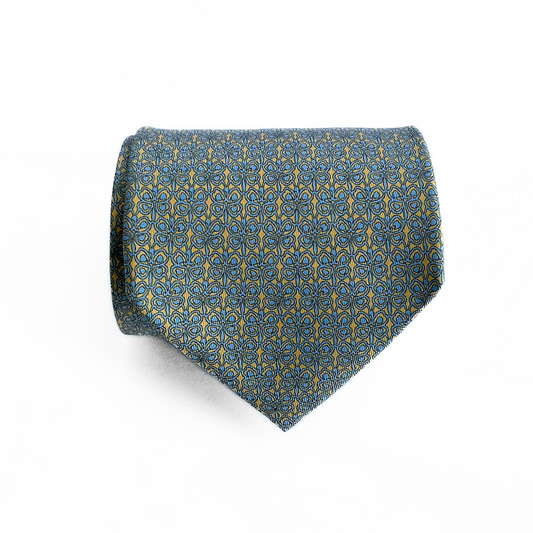 Salvatore Ferragamo Patterned Tie in Yellow / Baby Blue