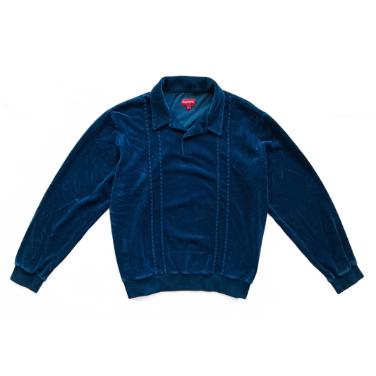 Supreme Velour Long Sleeve Polo Dark Teal