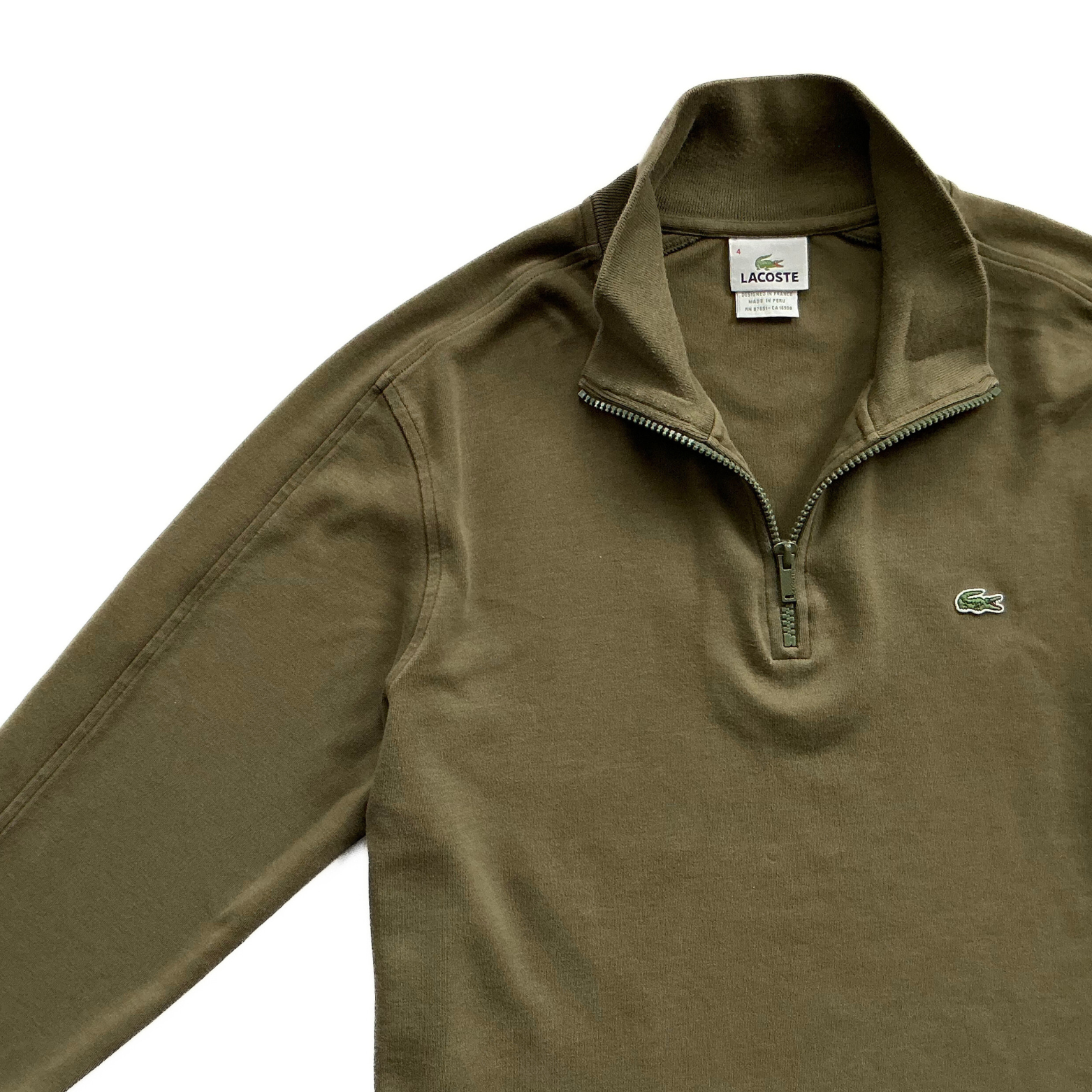 Lacoste Half Zip Sweatshirt in Military Green