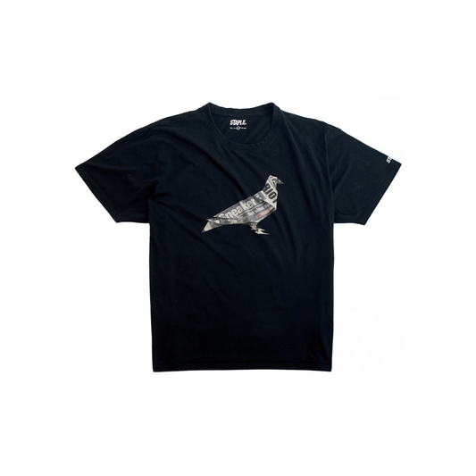 Staple Pigeon Newspaper T-Shirt in Black
