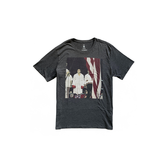 Muhammad Ali Flag USA T-Shirt in Grey