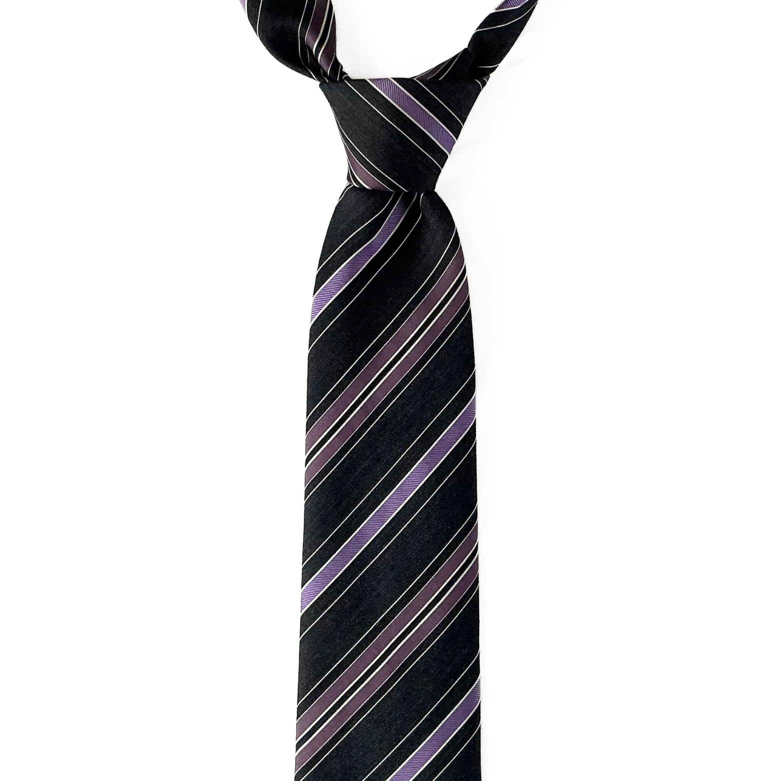 Brioni Striped Tie in Purple / Navy