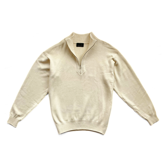 Bogner Half Zip Sweater in White Cream