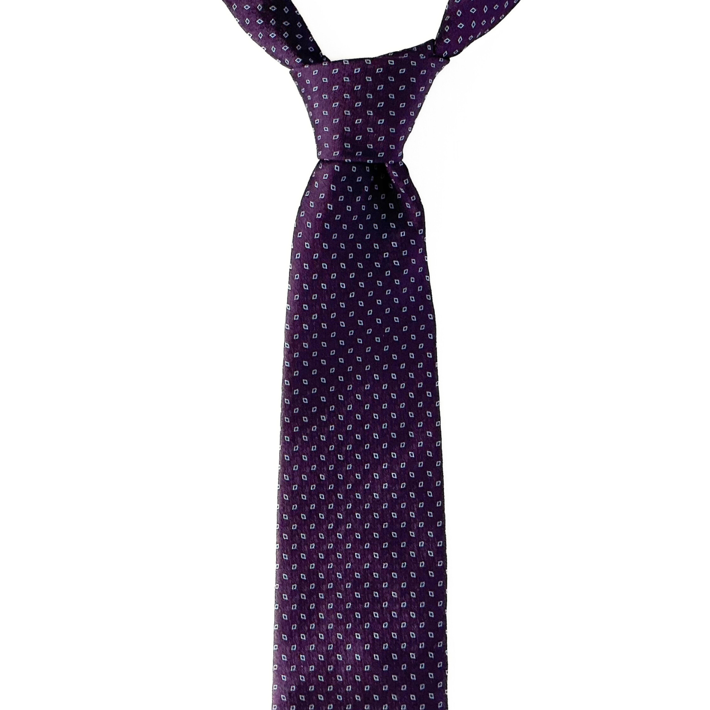 Oxxford Clothing Geometric Tie in Purple / Cyan