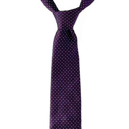 Oxxford Clothing Geometric Tie in Purple / Cyan