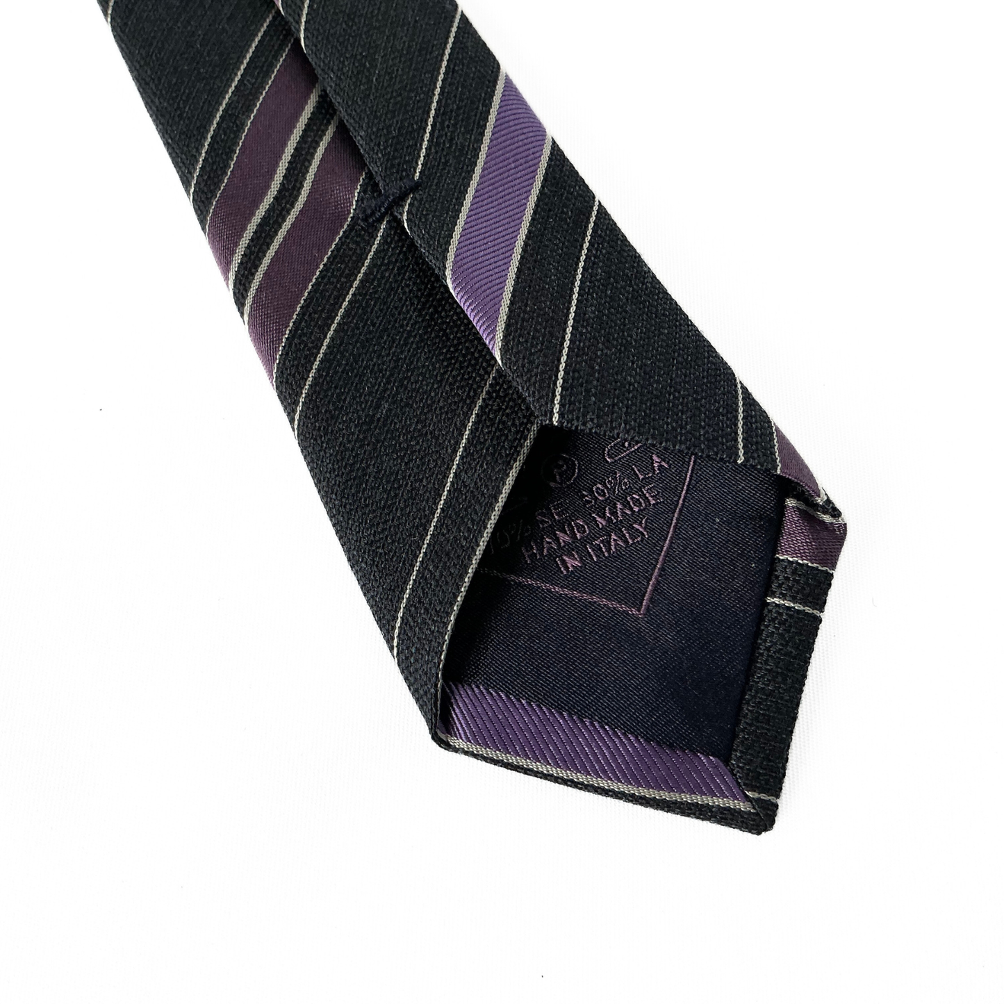 Brioni Striped Tie in Purple / Navy