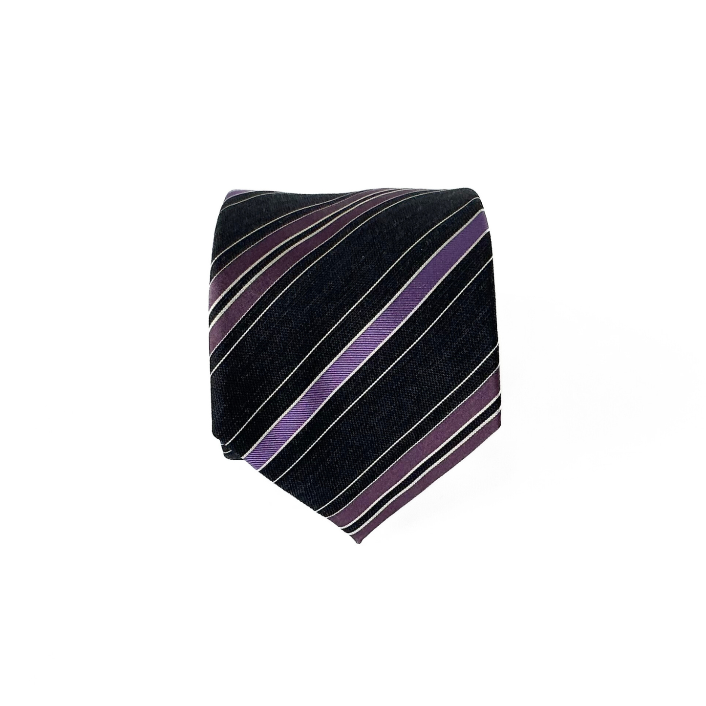 Brioni Striped Tie in Purple / Navy