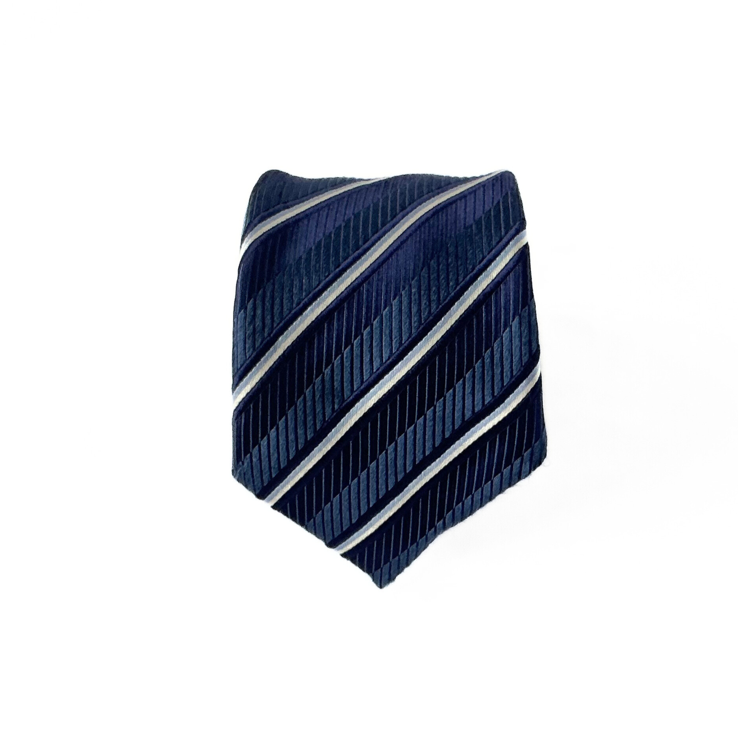 Canali Striped Tie in Blue / Navy / White