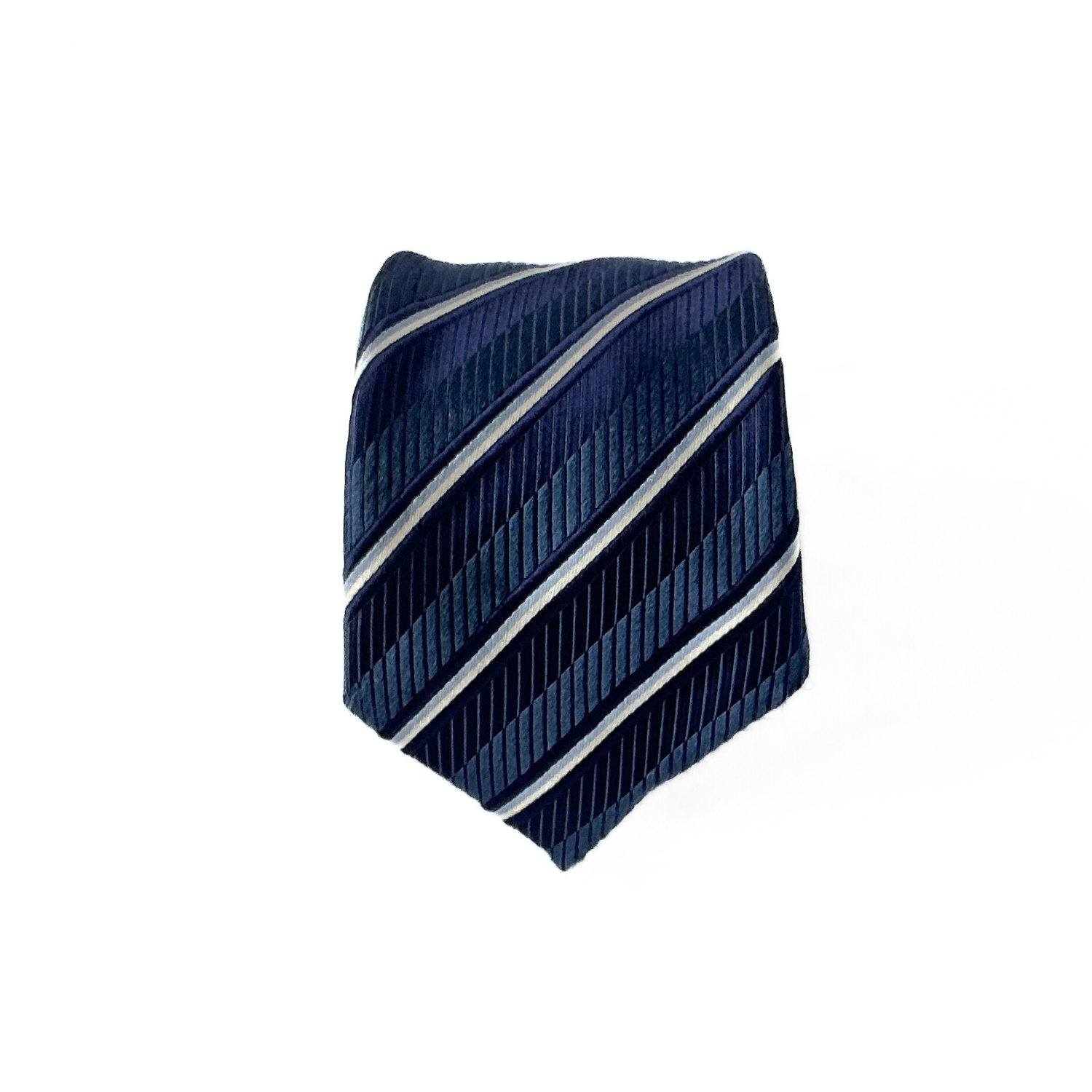 Canali Striped Tie in Blue / Navy / White
