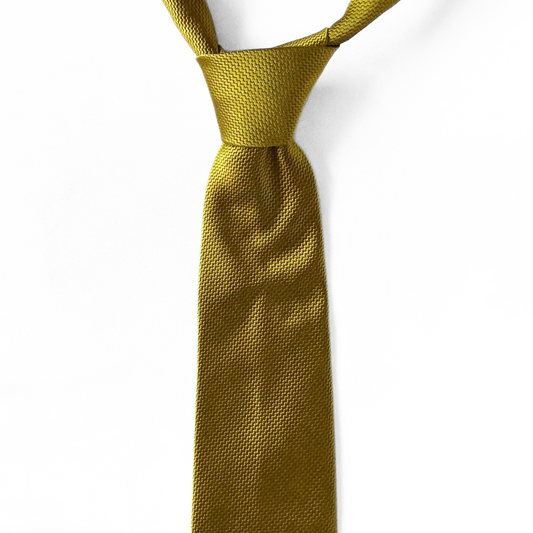 Charvet Place Vendôme Solid Tie in Yellow / Mustard Gold