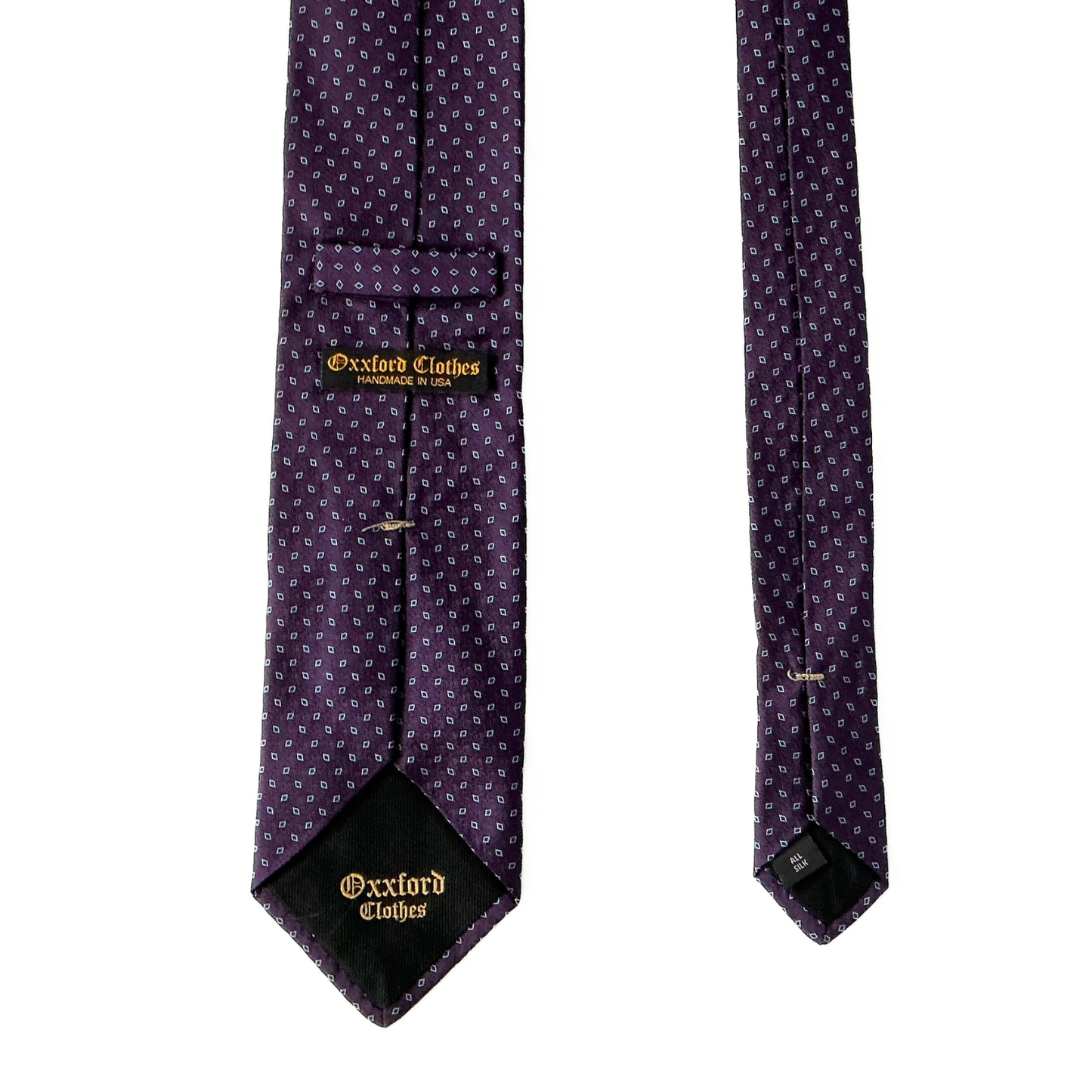 Oxxford Clothes Geometric Tie in Purple / Cyan