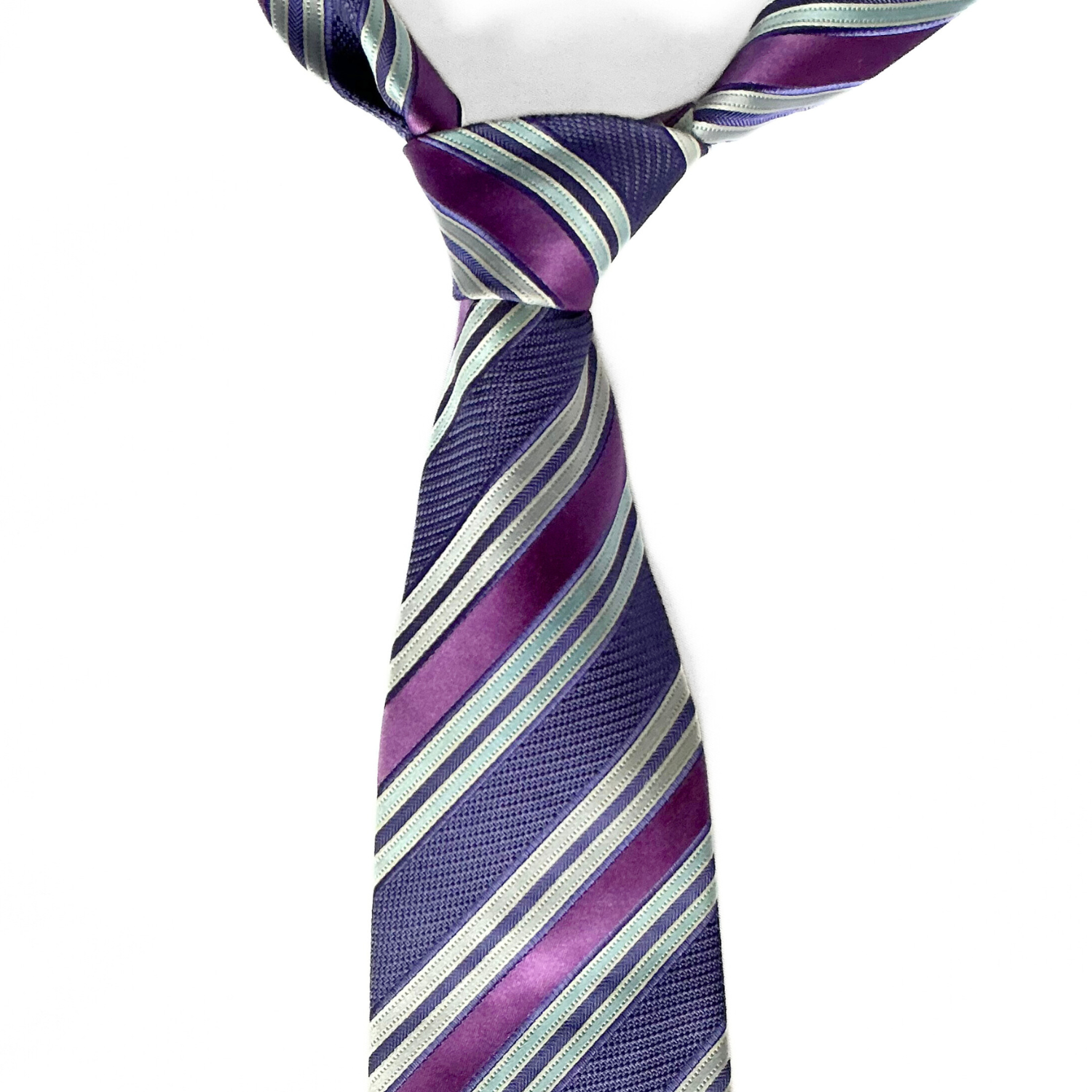 Ermenegildo Zegna Striped Tie in Purple / Blue / Orchid