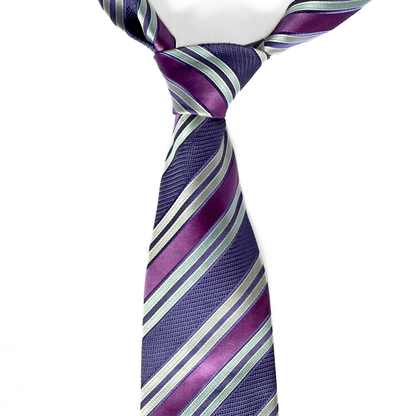 Ermenegildo Zegna Striped Tie in Purple / Blue / Orchid