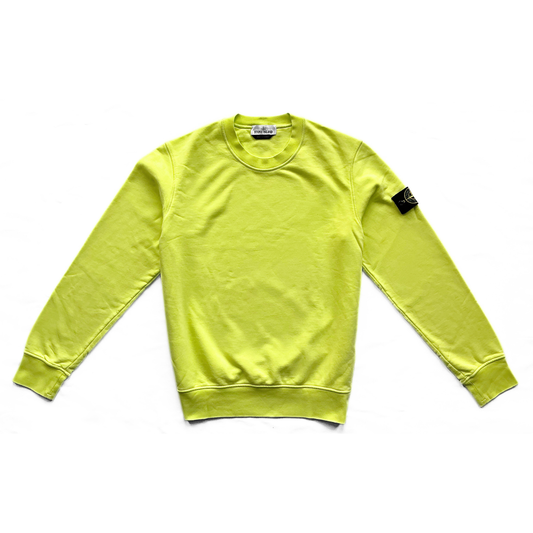 Stone Island Logo-Appliquéd Sweatshirt in Neon Yellow