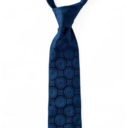 Canali Patterned Tie in Ink Blue Floral
