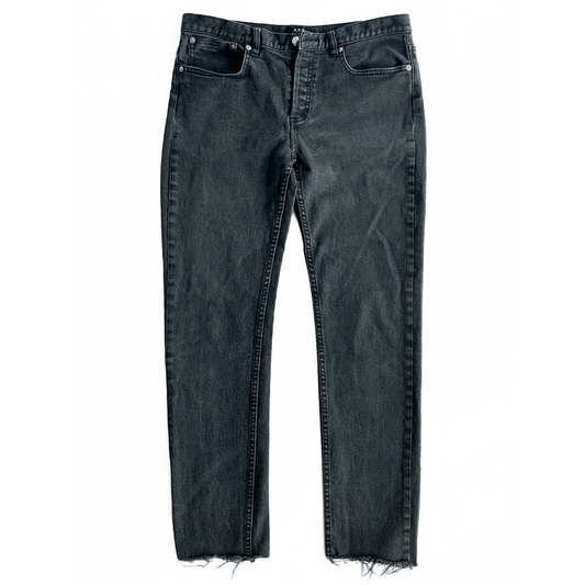A.P.C. Distressed Petit Standard Jeans in Charcoal Black