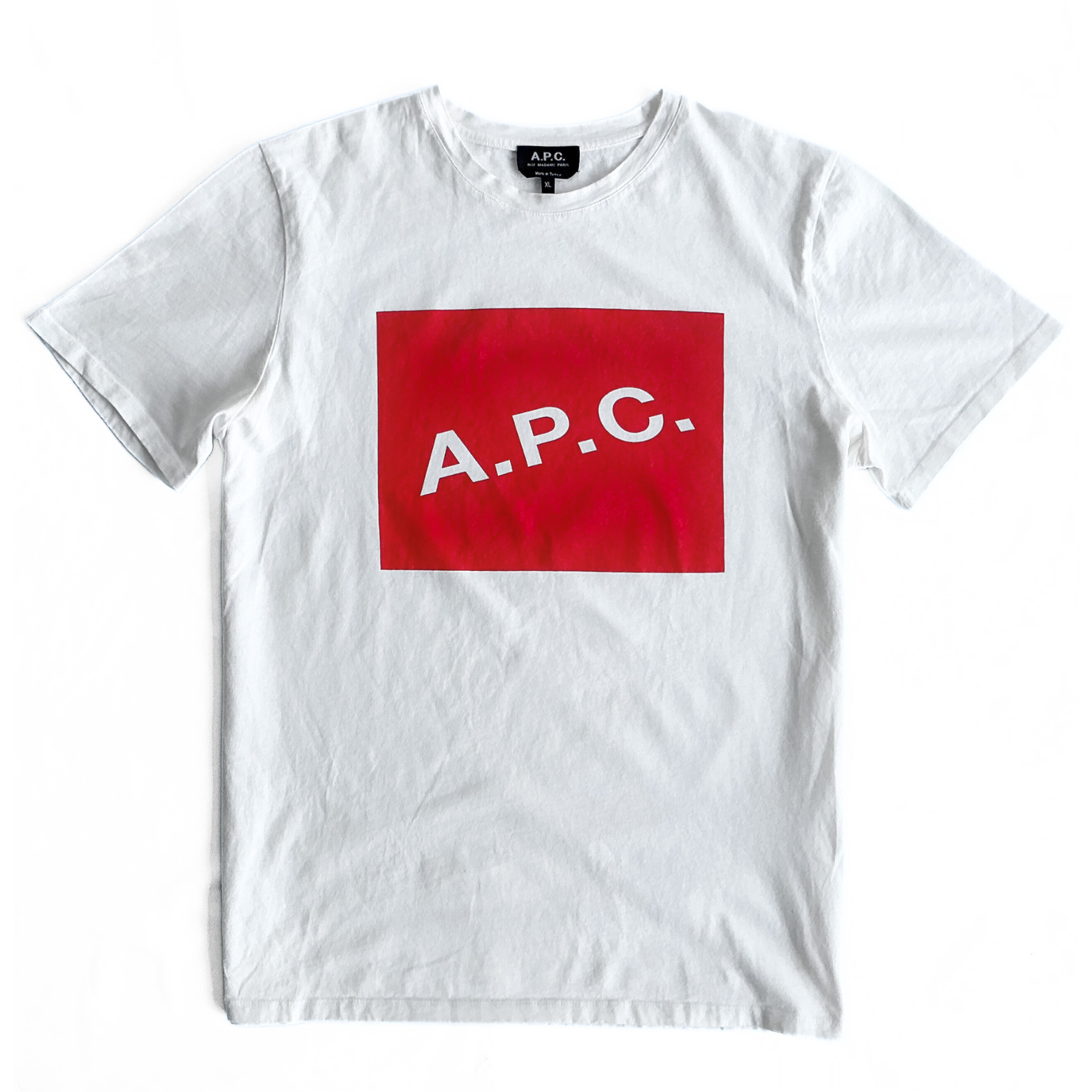 A.P.C. Kraft Box T Shirt in White / Red