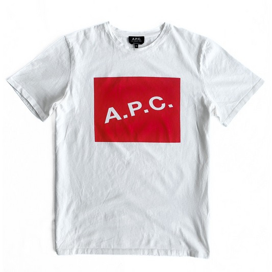 A.P.C. Kraft Box T Shirt in White / Red