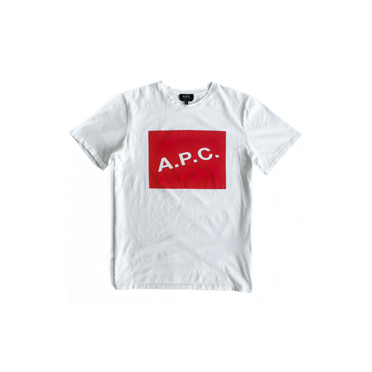 A.P.C. Kraft Box T Shirt in White / Red