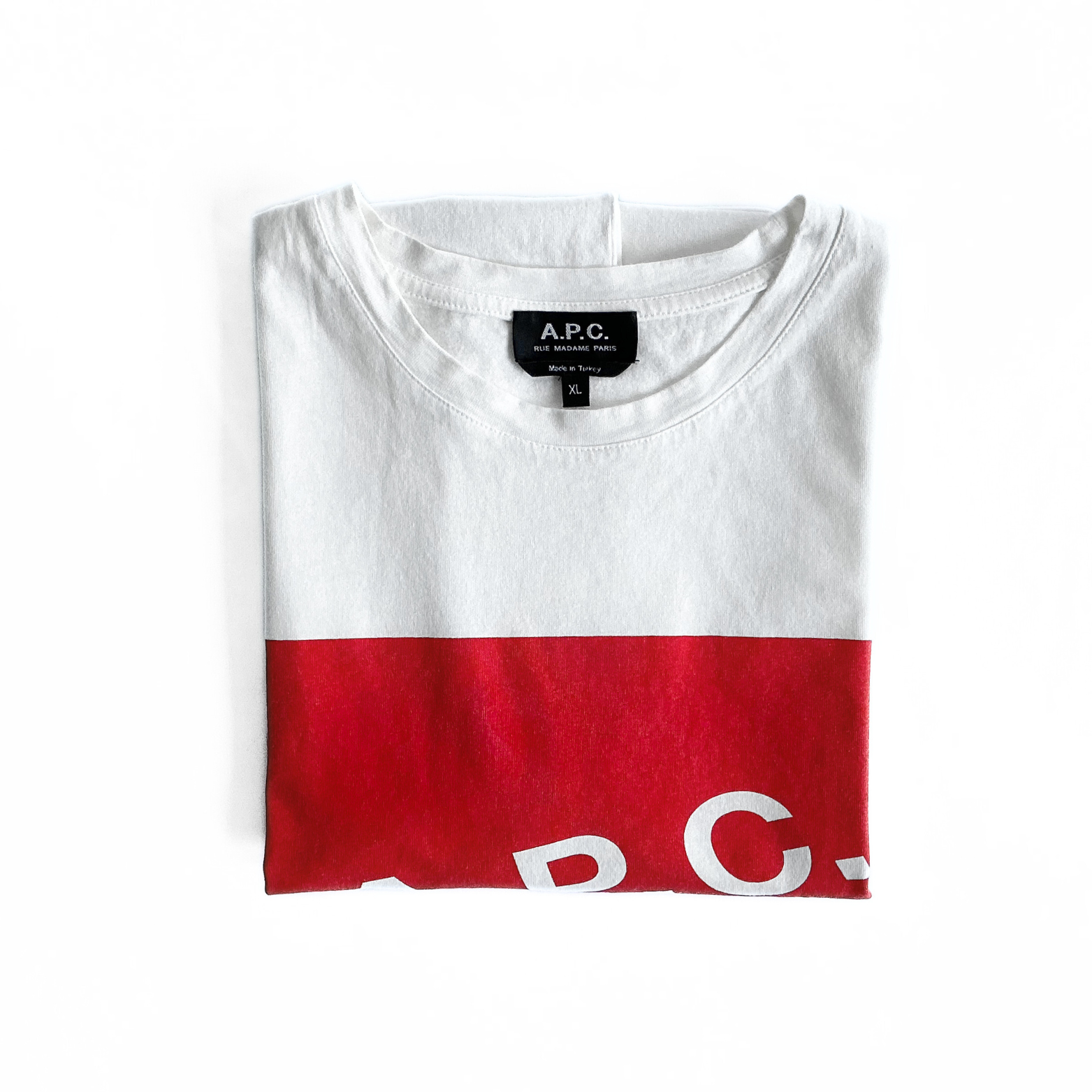 A.P.C. Kraft Box T Shirt in White / Red