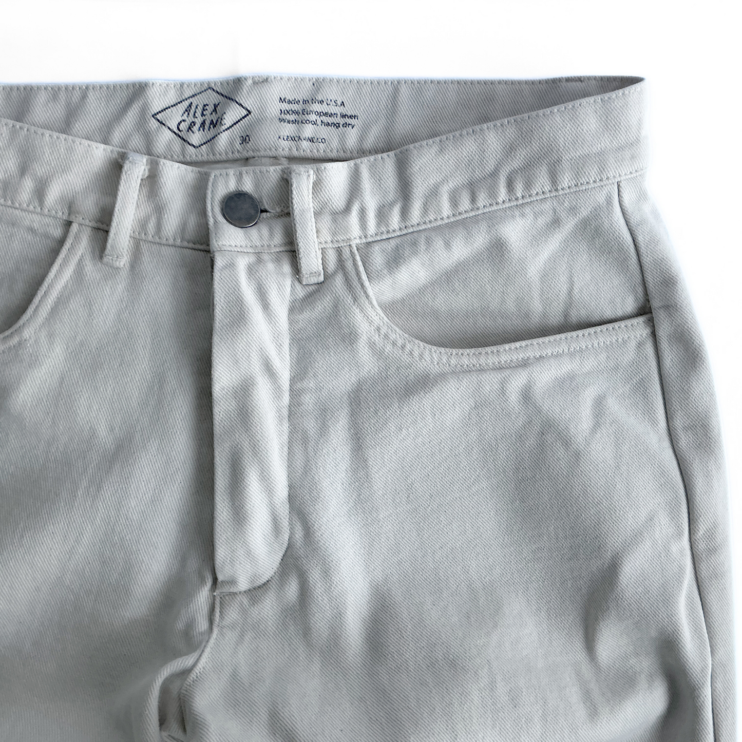 Alex Crane Cham Linen Pants in White / Beige