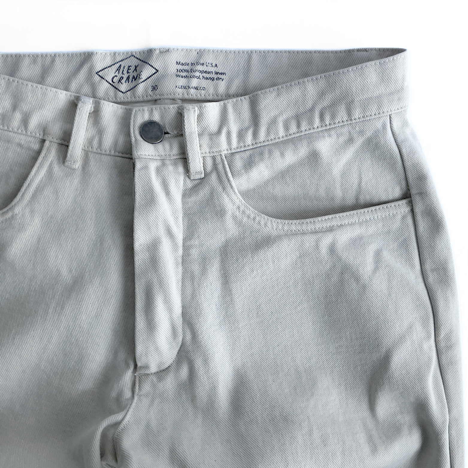 Alex Crane Cham Linen Pants in White / Beige