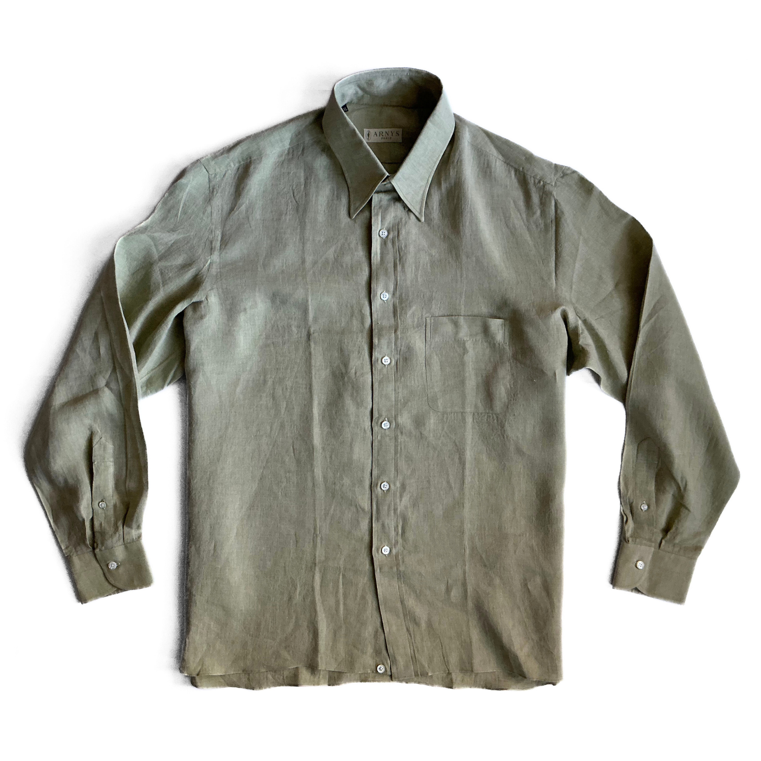 Arnys Paris Linen Shirt in Military Green