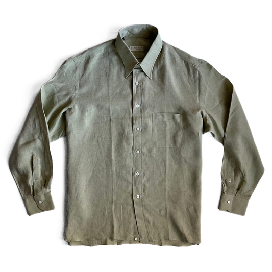 Arnys Paris Linen Shirt in Military Green