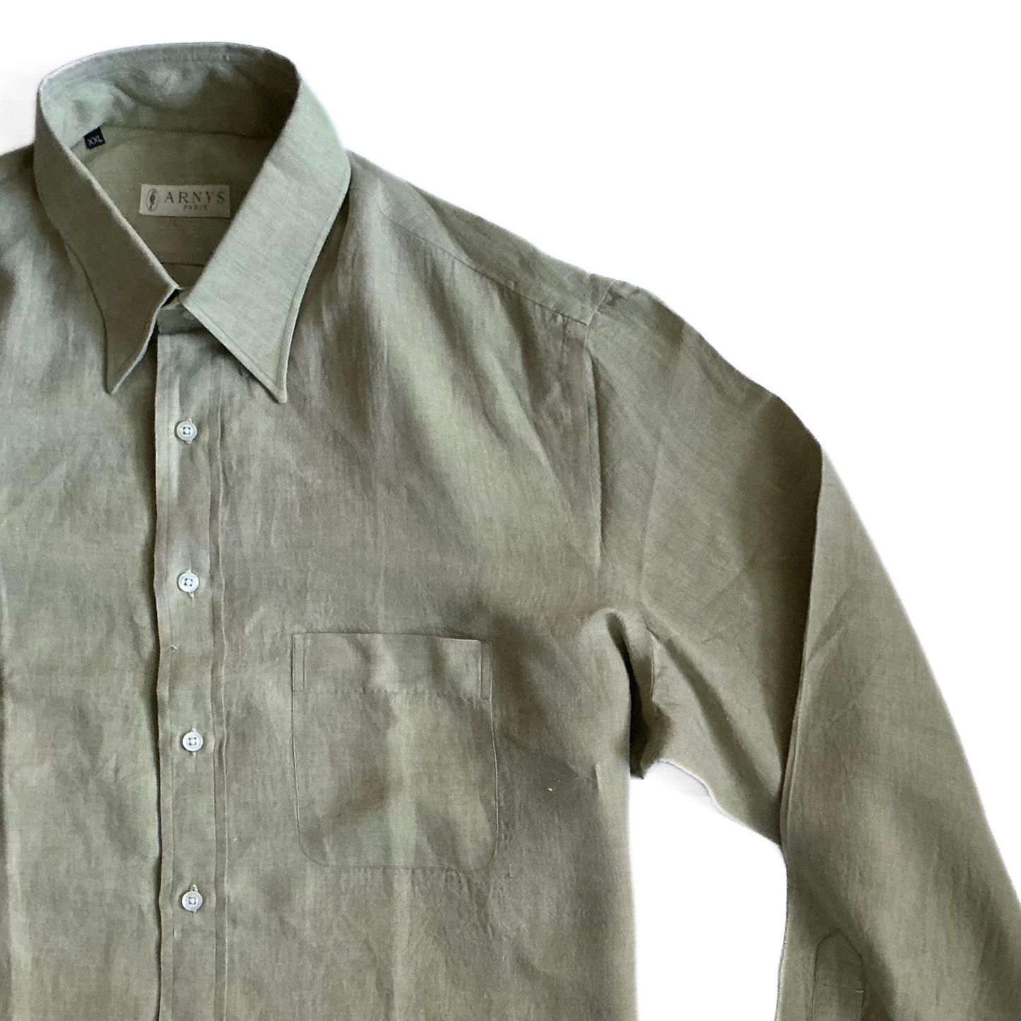 Arnys Paris Linen Shirt in Military Green