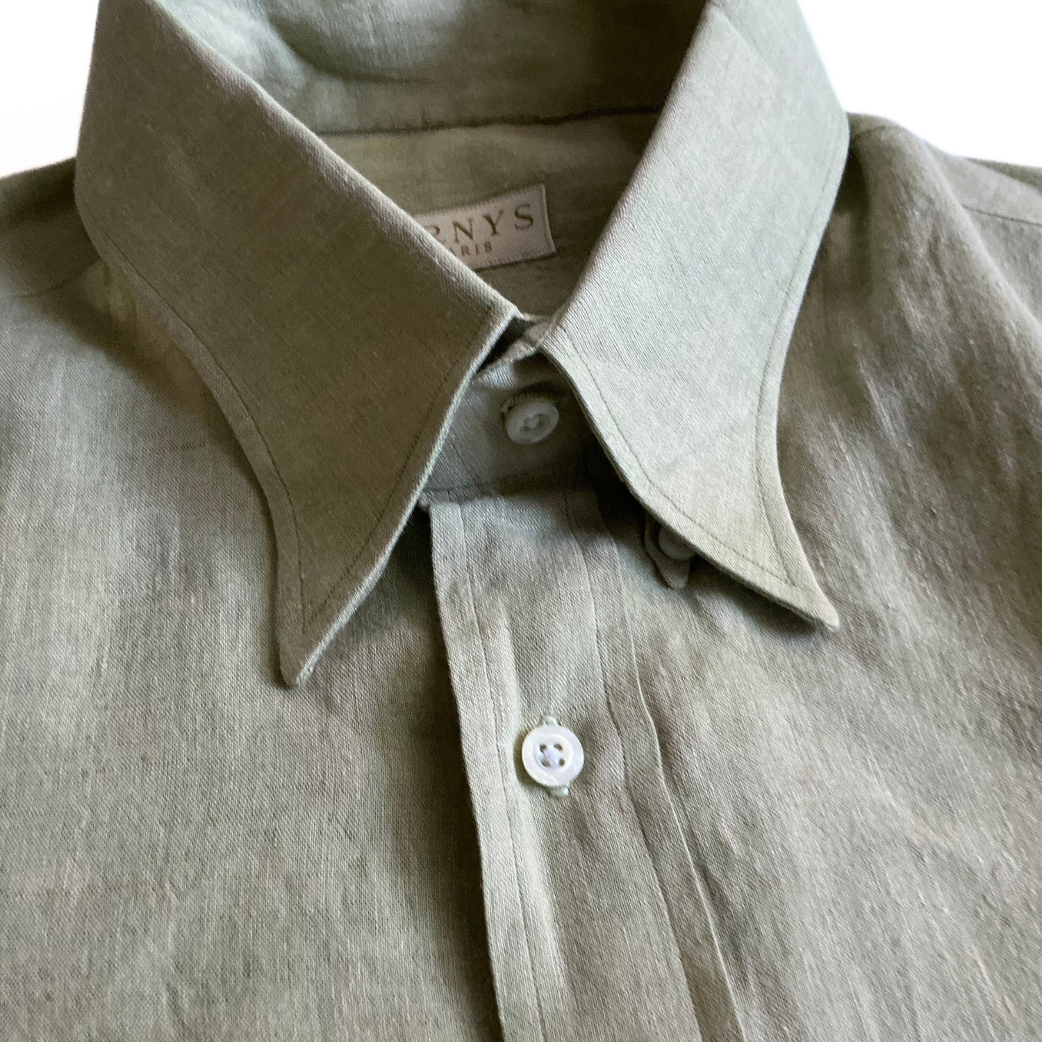 Arnys Paris Linen Shirt in Military Green